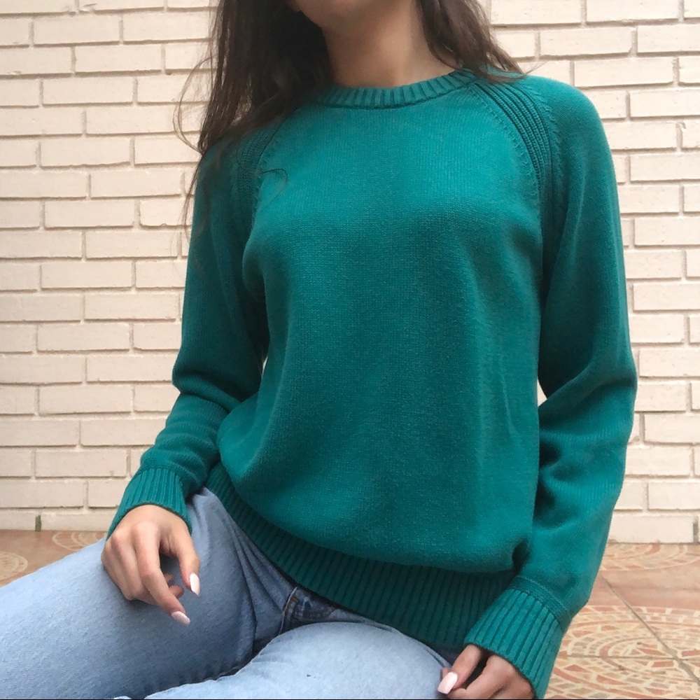 Land’s End Drifter Emerald Green Knit Sweater